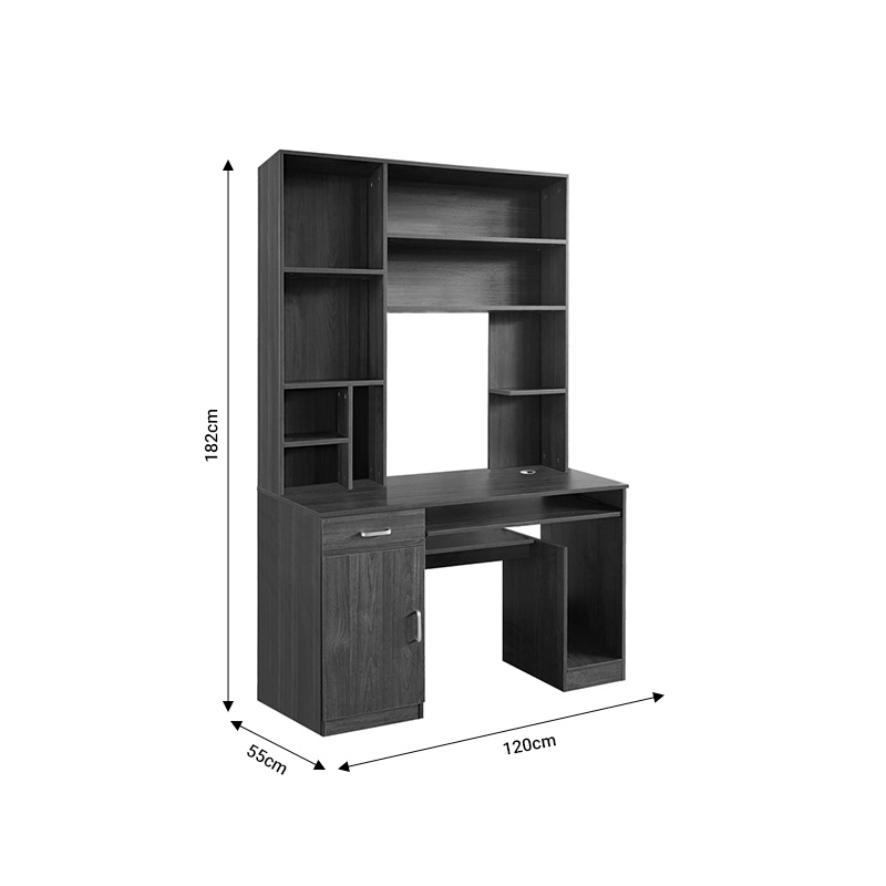 Компютърно бюро с библиотека орех 120х55х182см - Image 4