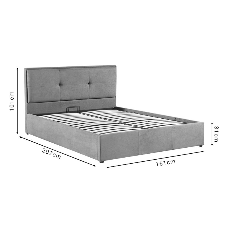 Двойно легло Sonnie с място за съхранение антрацитно кадифе 150x200 см - Image 7