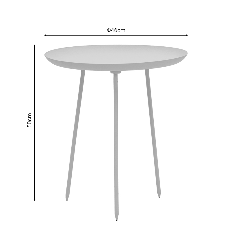 Side table Flaz Inart white D46x50cm - Image 3