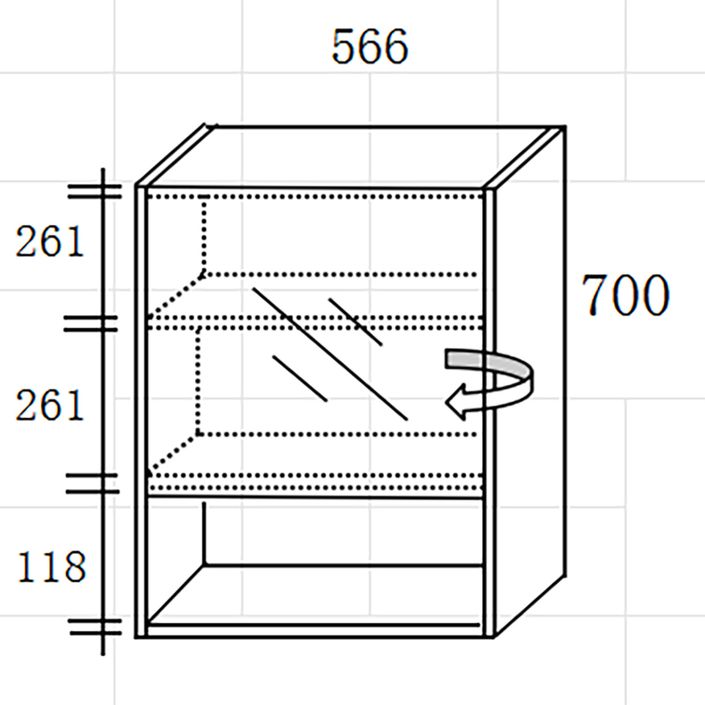 Огледало VERA 60см цвят БЯЛ/СОНОМА - Image 3