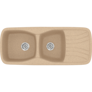 Класическа гранитна мивка за кухня Sanitec Classic - 311 (120X51) в цвят Бежов гранит