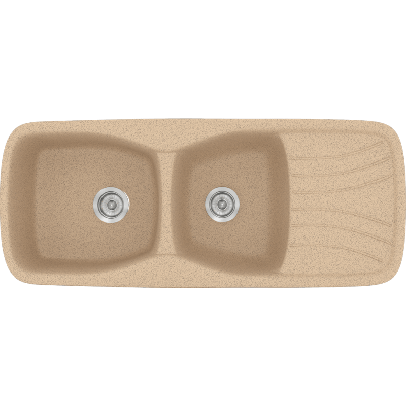 Класическа гранитна мивка за кухня Sanitec Classic - 311 (120X51) в цвят Бежов гранит