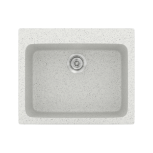 Класическа гранитна мивка за кухня Sanitec Classic - 331 (60X50) в цвят Бял гранит