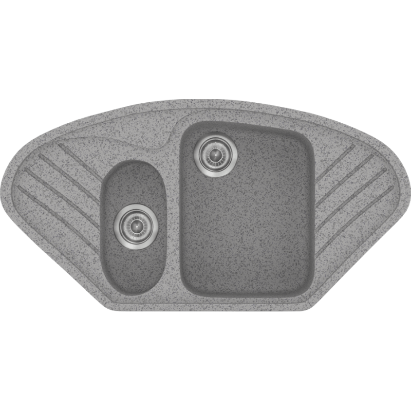 Класическа гранитна мивка за кухня Sanitec Classic - 302 (96X51) в цвят Сив гранит