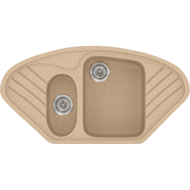 Класическа гранитна мивка за кухня Sanitec Classic - 302 (96X51) в цвят Бежов гранит