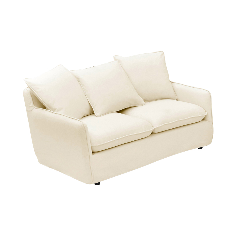 Двуместен диван Interest бежов плат с възглавници 140x85x90см - Image 2