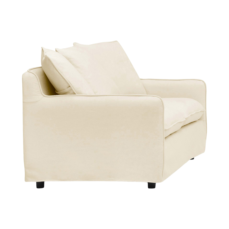 Двуместен диван Interest бежов плат с възглавници 140x85x90см - Image 3