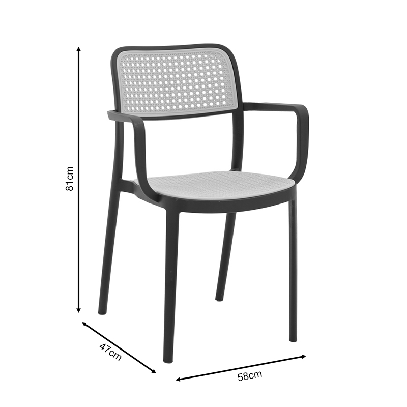 Градински стол Westley natural-black 58x47x81cm - Image 8