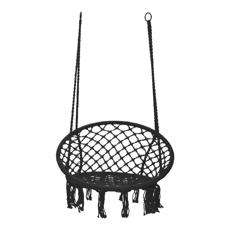 Градинска люлка Aura въже сиво-черно 82x82x133cm - Image 2