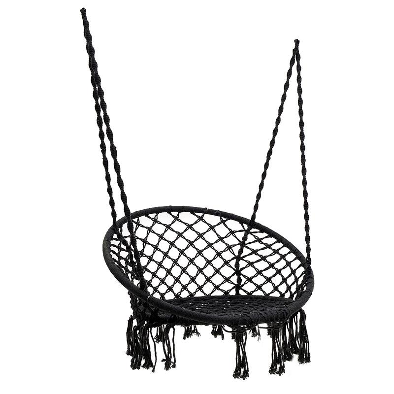 Градинска люлка Aura въже сиво-черно 82x82x133cm