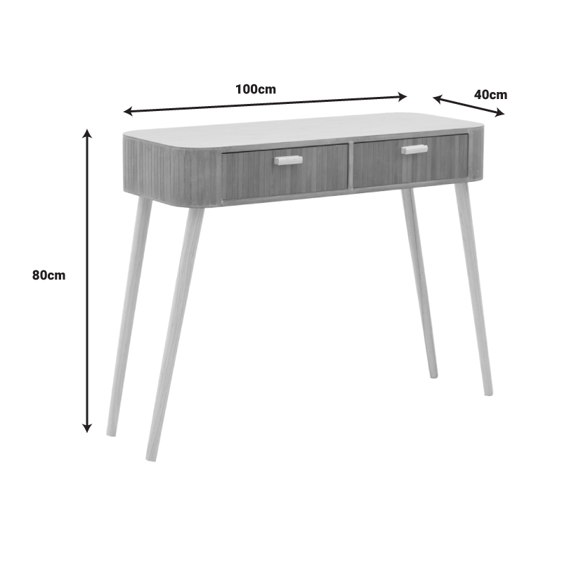 Дървена конзола Evander в естествен дървесен нюанс 100x40x80см - Image 4
