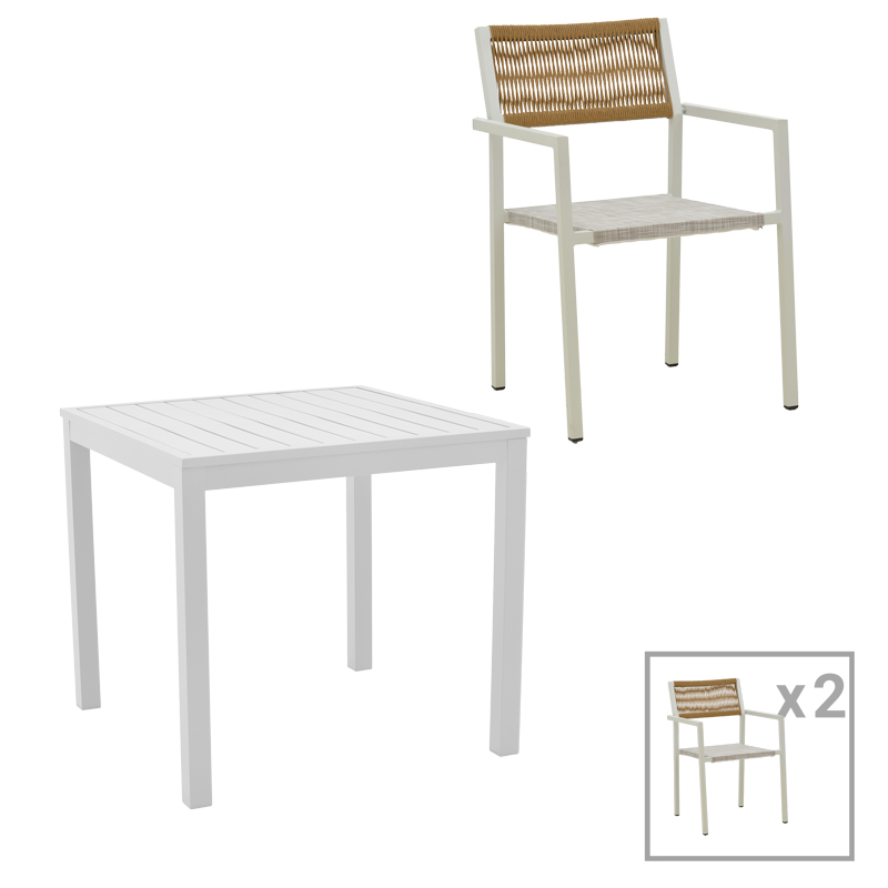 Трапезна маса Savor-Kliton комплект 3 бр. 80x80x74см