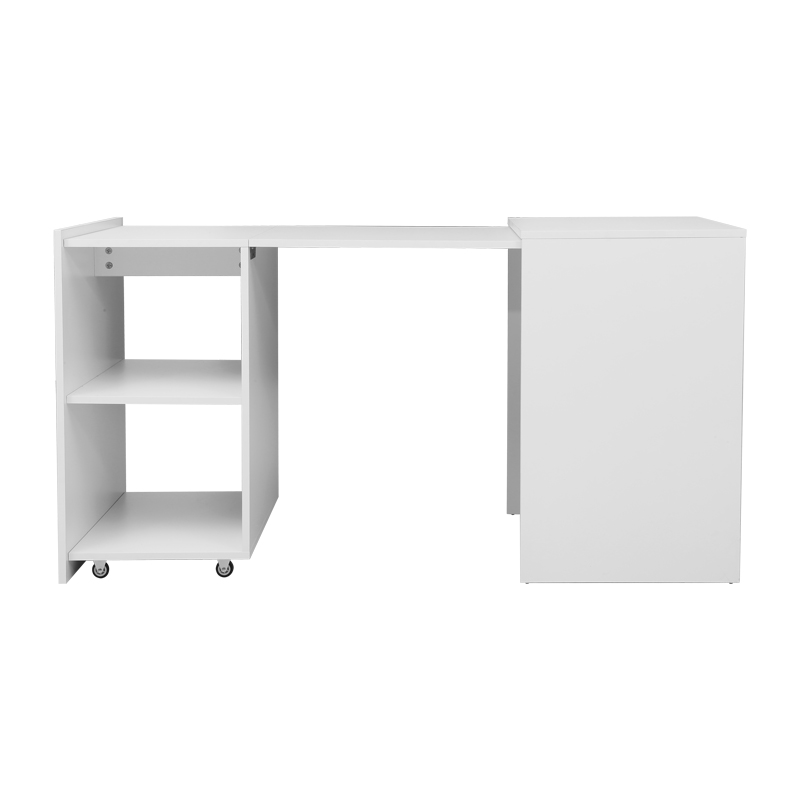 Сгъваемо работно бюро Tivizual в бял цвят 140x60x72cm - Image 4