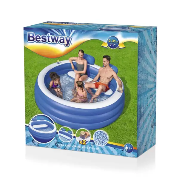 Семеен надуваем басейн Bestway Splash Paradise 231x219x79 cm - Image 3