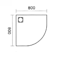 Душ корито Glass Stone 1/4 кръг Черно - Image 2