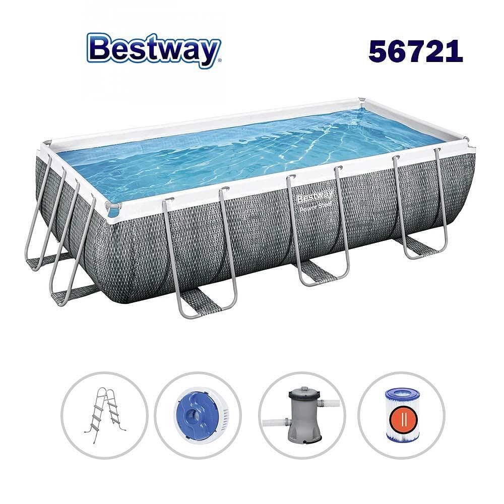 Сглобяем басейн с метална рамка Bestway Power Steel 404x201x100 см - Image 4