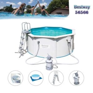 Сглобяем басейн с метална рамка Bestway Hydrium 300x120см
