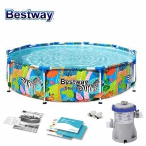 Сглобяем многоцветен басейн с метална рамка Bestway Steel Pro 305x66см