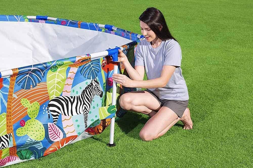 Сглобяем многоцветен басейн с метална рамка Bestway Steel Pro 305x66см - Image 2