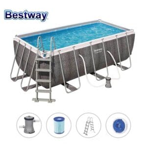 Сглобяем басейн с метална рамка Bestway Power Steel 412x201x122см