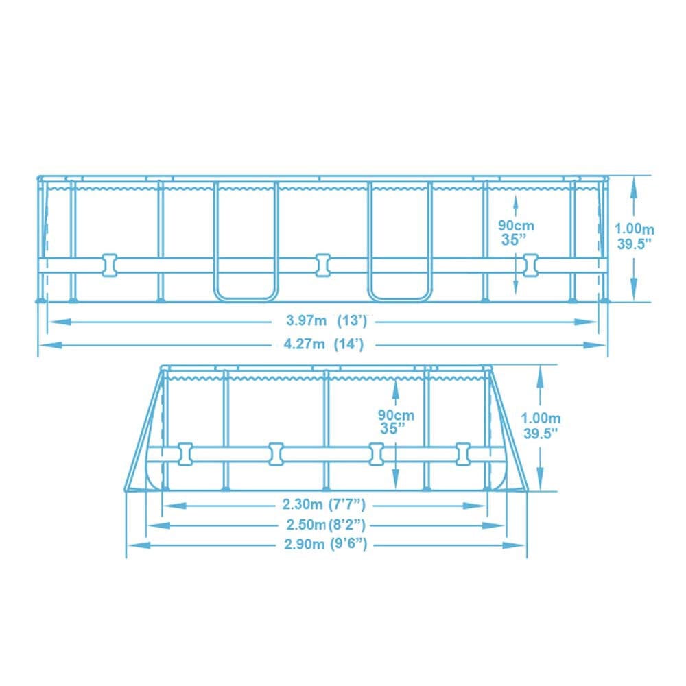 Сглобяем басейн с метална рамка Bestway Power Steel Frame Oval 424x250x100см - Image 6