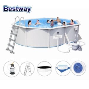 Сглобяем басейн с метална рамка Bestway Power Steel 500x360x120см