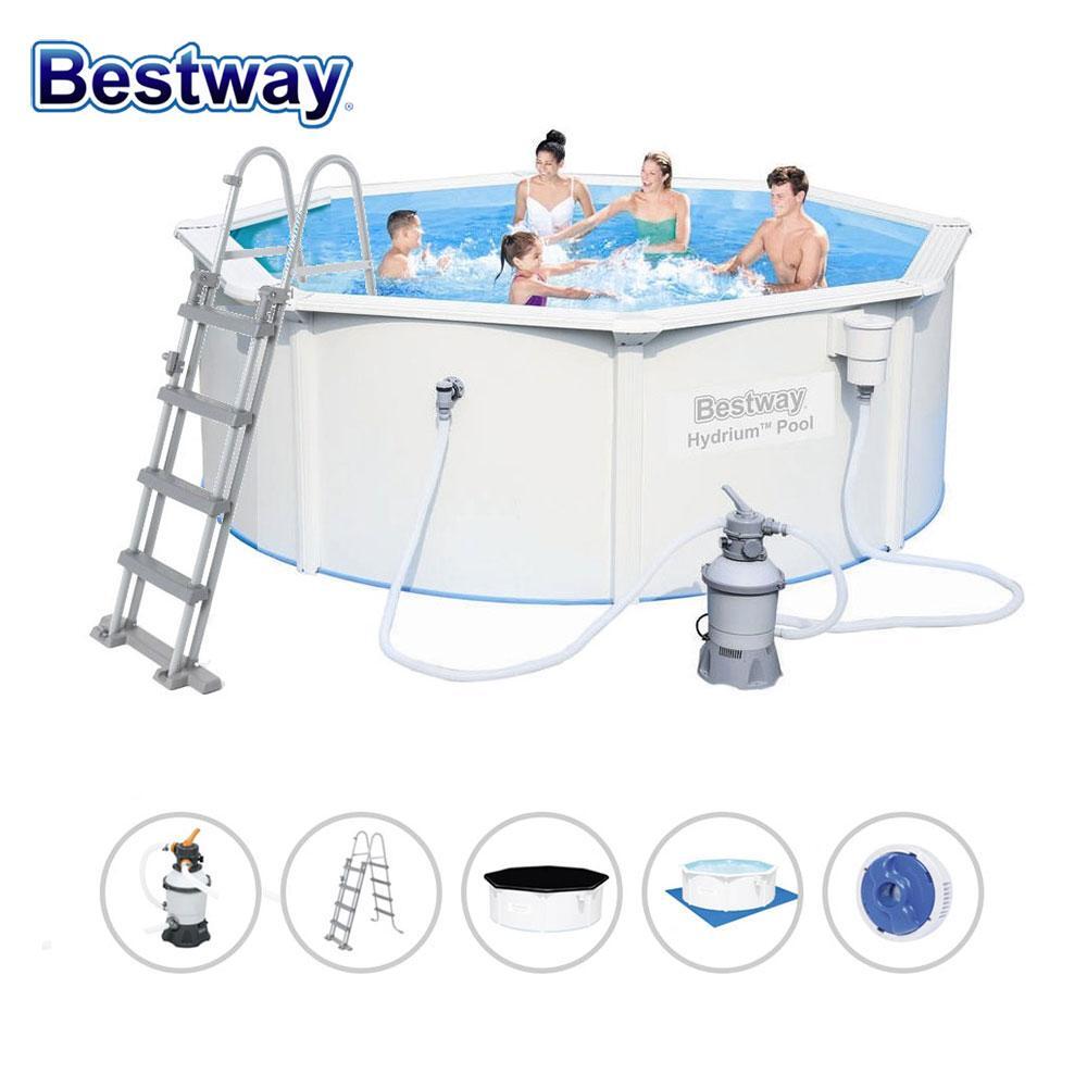 Сглобяем басейн с вграден скимер стълба Bestway Hydrium Steel 360х120см - Image 2