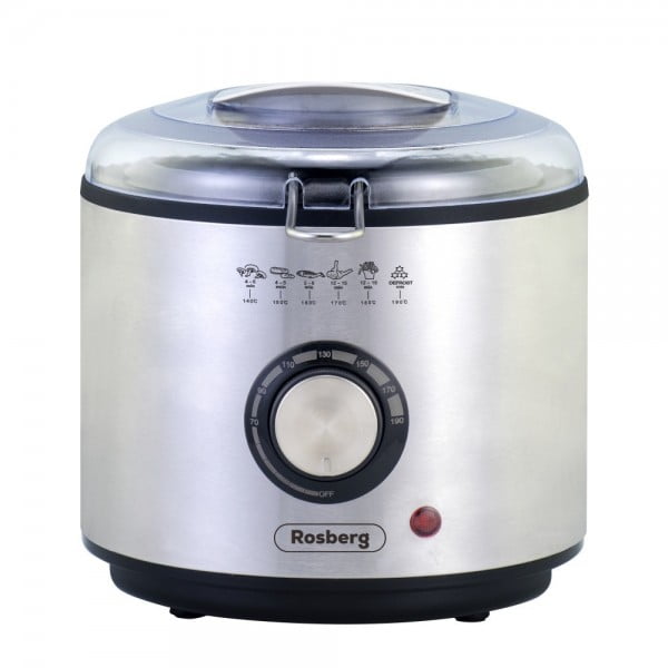 Фритюрник Rosberg 950W, 1л., фиксиран съд, S/S