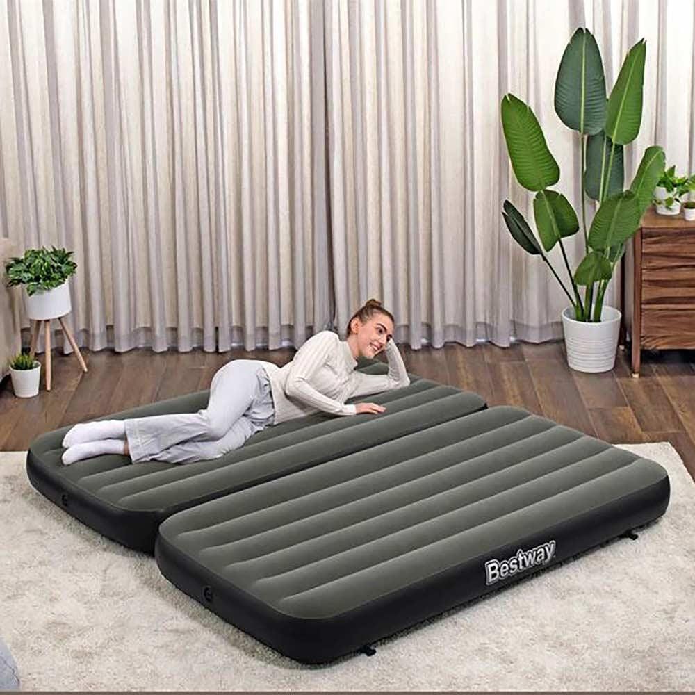 Надуваем двоен дюшек 3в1 Bestway 188x99x25 см черен/сив
