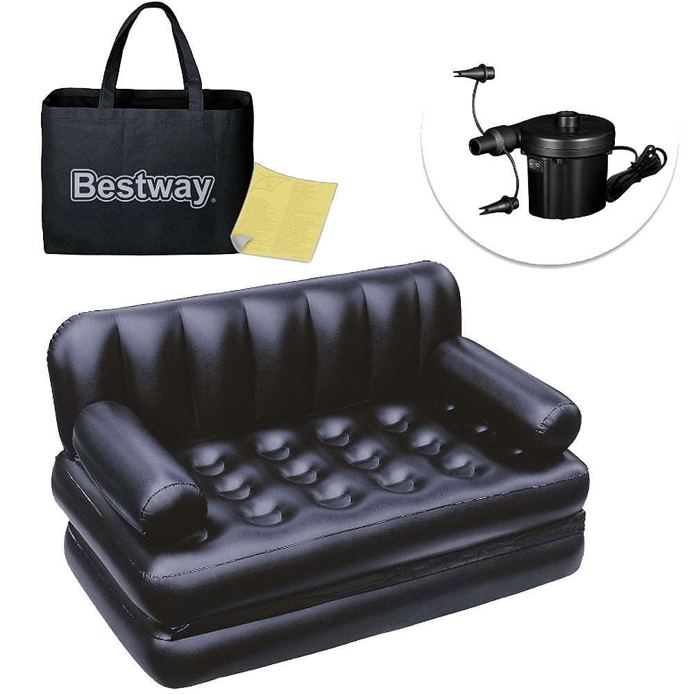 Разтегателен надуваем диван Bestway к-т с помпа 188/152/64 черен - Image 2