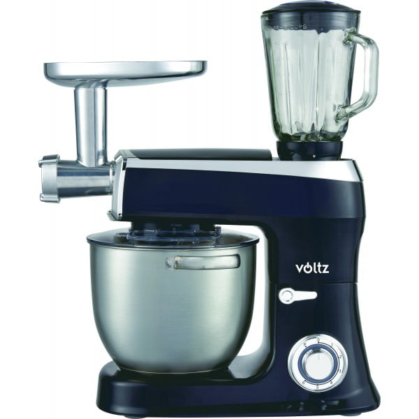 Планетарен миксер с купа от инокс Voltz 2100W, 7.5 литра Черен