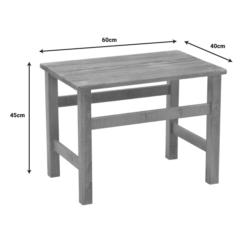 Градинска маса Summrine масивно буково дърво в цвят орех 60x40x45см - Image 6
