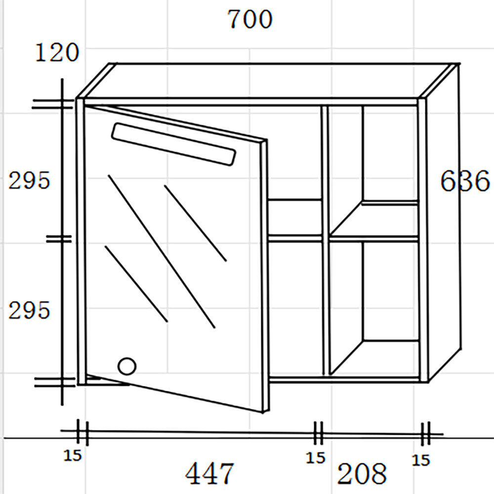 Огледало ISABEL LED 70см цвят АНТРАЦИТ - Image 2