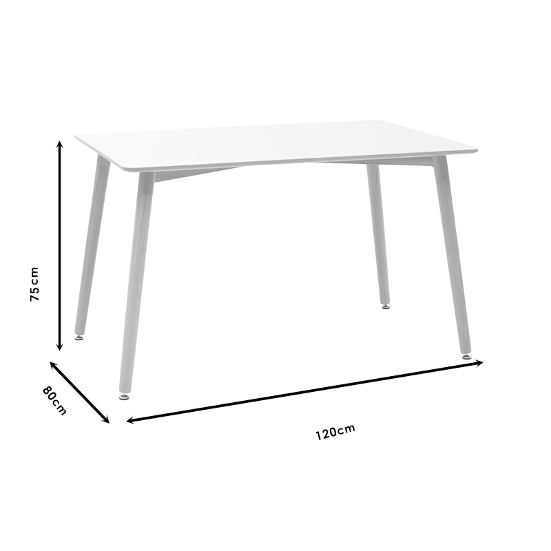 Комплект трапезна маса Ezra-Natali от 5 pp-mdf в черно-натурален цвят 120x80x76см - Image 9