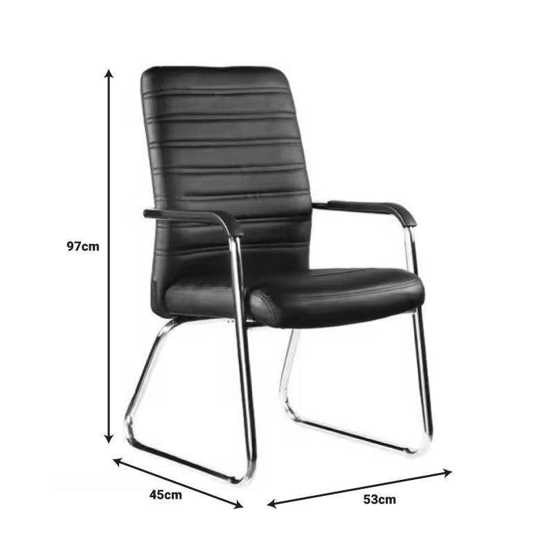 Стол за гости Sefine черен пу-хром крак 53x45x97см - Image 2
