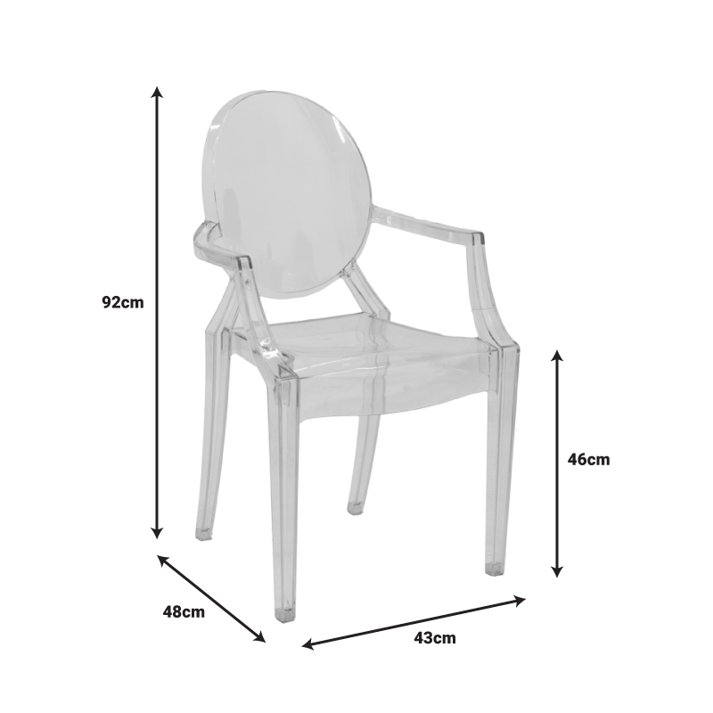 Стол Narova PC прозрачен 43x48x92см - Image 6