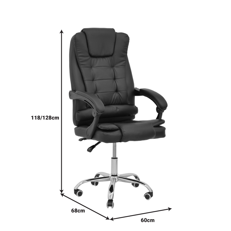 Мениджърски офис стол Toronsi черен pu 60x68x128см - Image 9