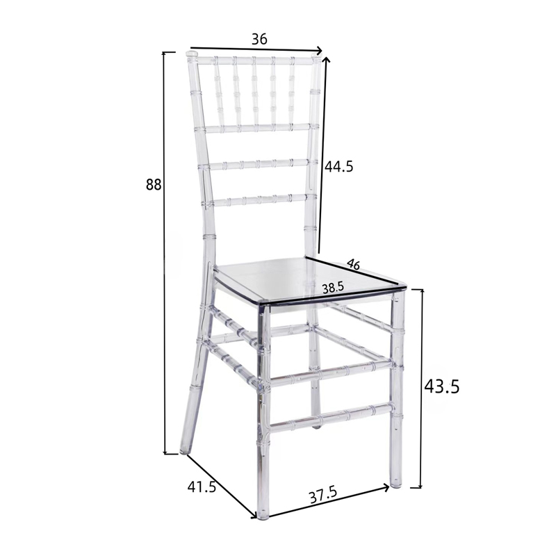 Tiffany стол прозрачен бр. 38.5x46x88см - Image 5