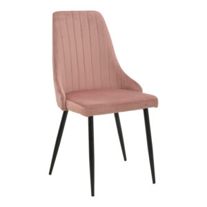 Стол Azori пепел от рози кадифе - крак черен метал 49x55x85см