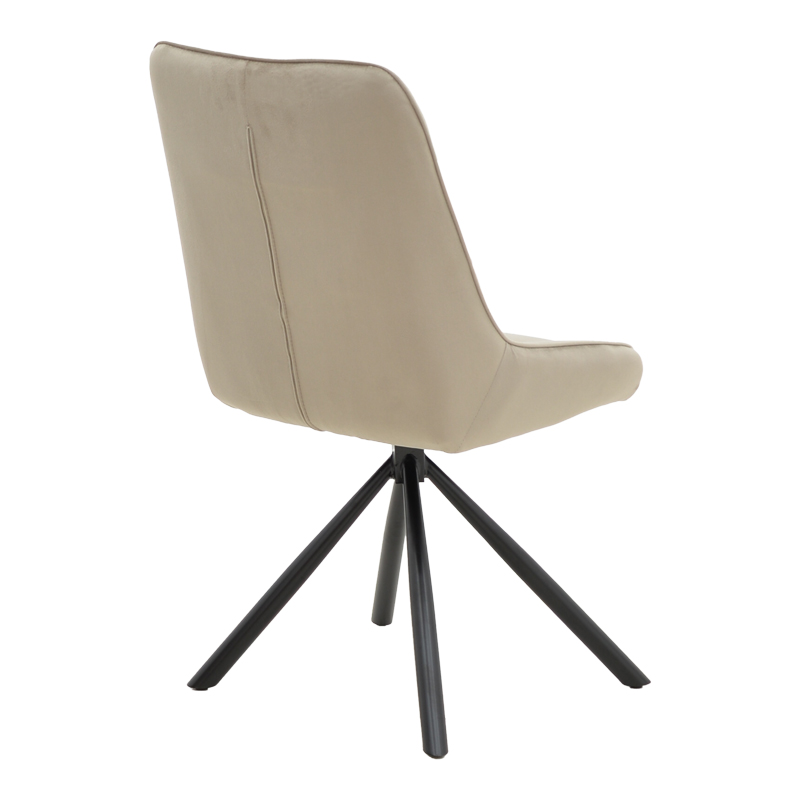 Стол Wori бежов кадифен крак черен метал 48x56x82см - Image 2