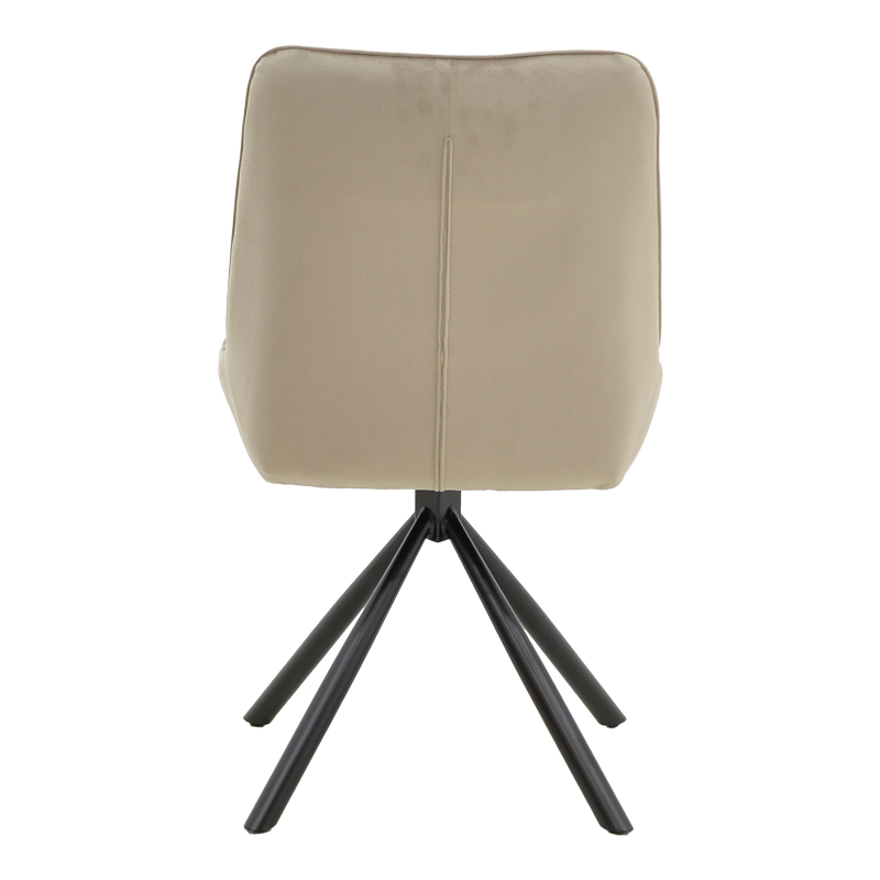 Стол Wori бежов кадифен крак черен метал 48x56x82см - Image 5