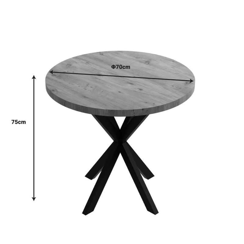 Меламинова маса Kalipso в естествен нюанс и черен метален крак Φ70x75см - Image 4