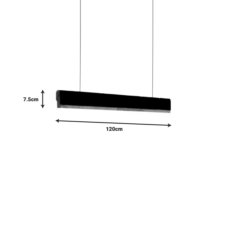 Плафон Rafmole led черен метал-дърво 120x7.5см - Image 2