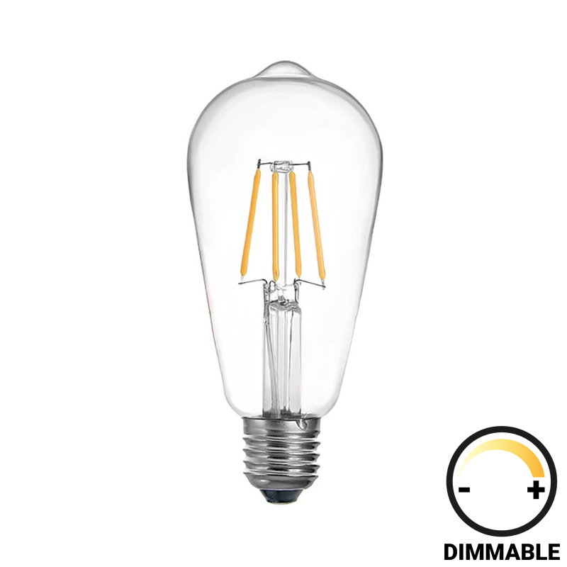 LED Лампа ST64 димируема 8W E27 прозрачна