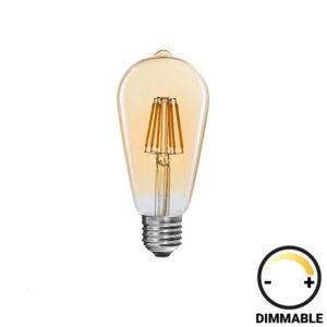 LED Лампа ST64 димируема 8W E27 кехлибар