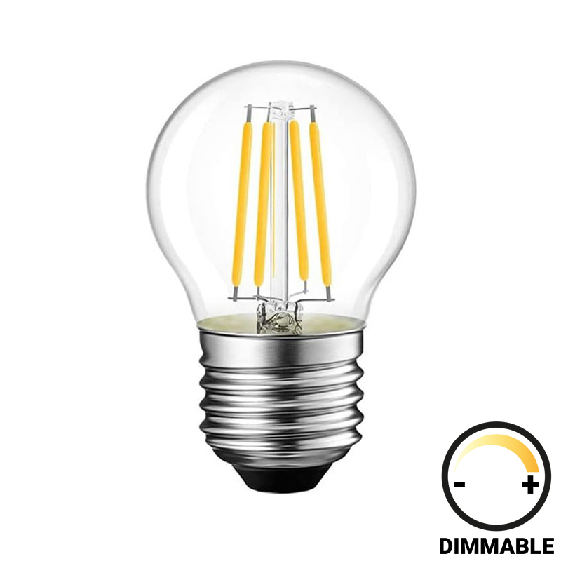 LED Лампа G45 димируема 6W E27 прозрачна