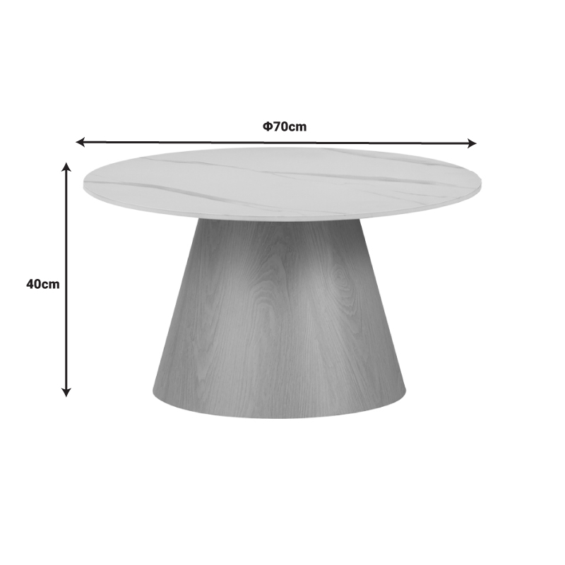 Помощна маса Soleire бял мрамор синтерован камък 70x40см - Image 4