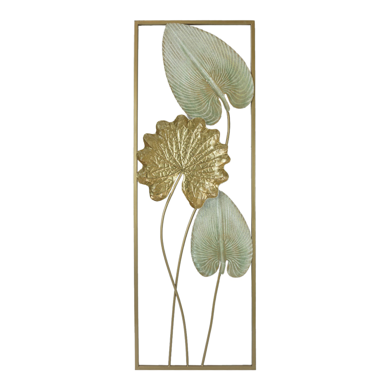 Декорация за стена Tropana II метал в златист и бял нюанс 31x2.5x90.2cm