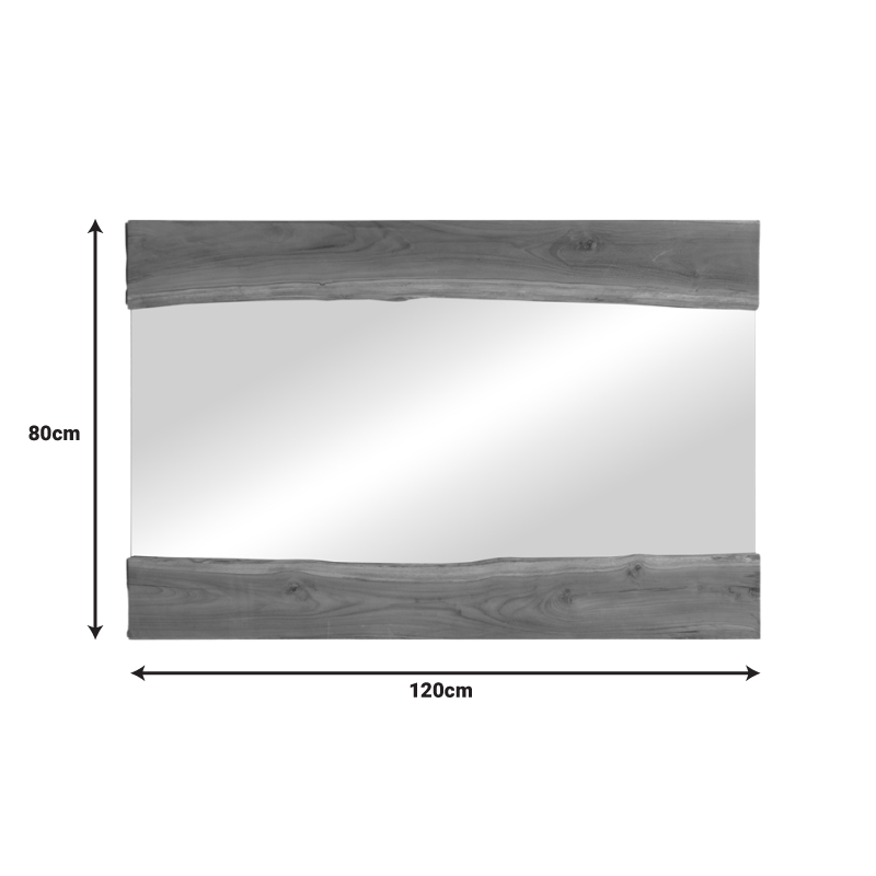 Огледало Riverine тиково дърво в естествен нюанс 120x80x4см - Image 3