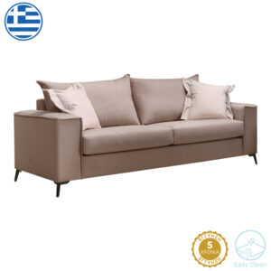 3-местен диван Verona плат мока с възглавници в кремав нюанс 225x93x100см